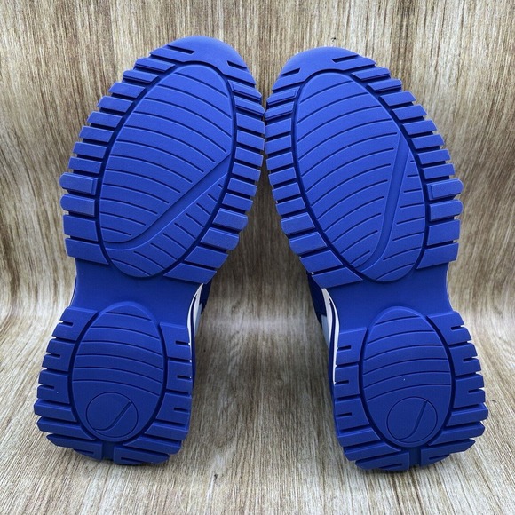 New Javi Logic High Top Blue Silver Leather Shoes Sneakers Men's Size 7.5 D - Picture 9 of 10